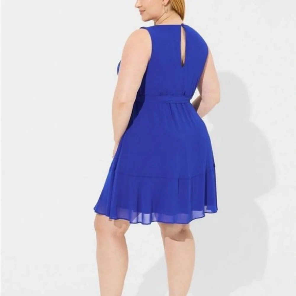 Mini Chiffon Ruffle Surplice Dress 0X